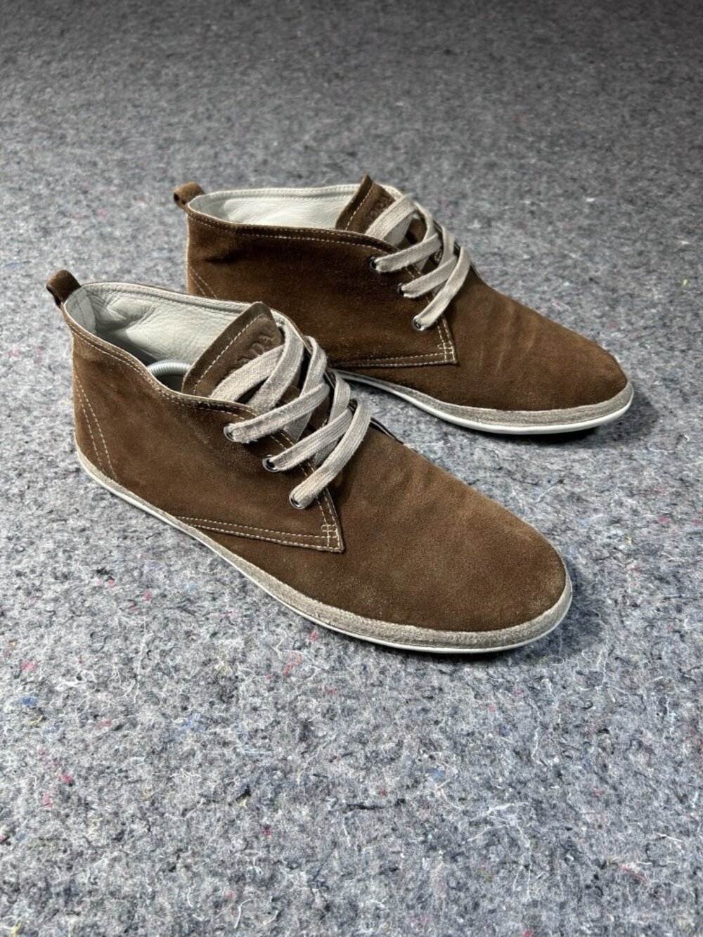 PRADA MILANO Sneakers Suede Lace Shoes Logo Brown Men's Size UK 8.5/US 9.5 28cm